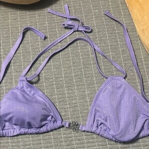 Wild Fable Lilac Shimmer Triangle Bikini Top